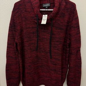 Express Men's Maroon Knit Sweater